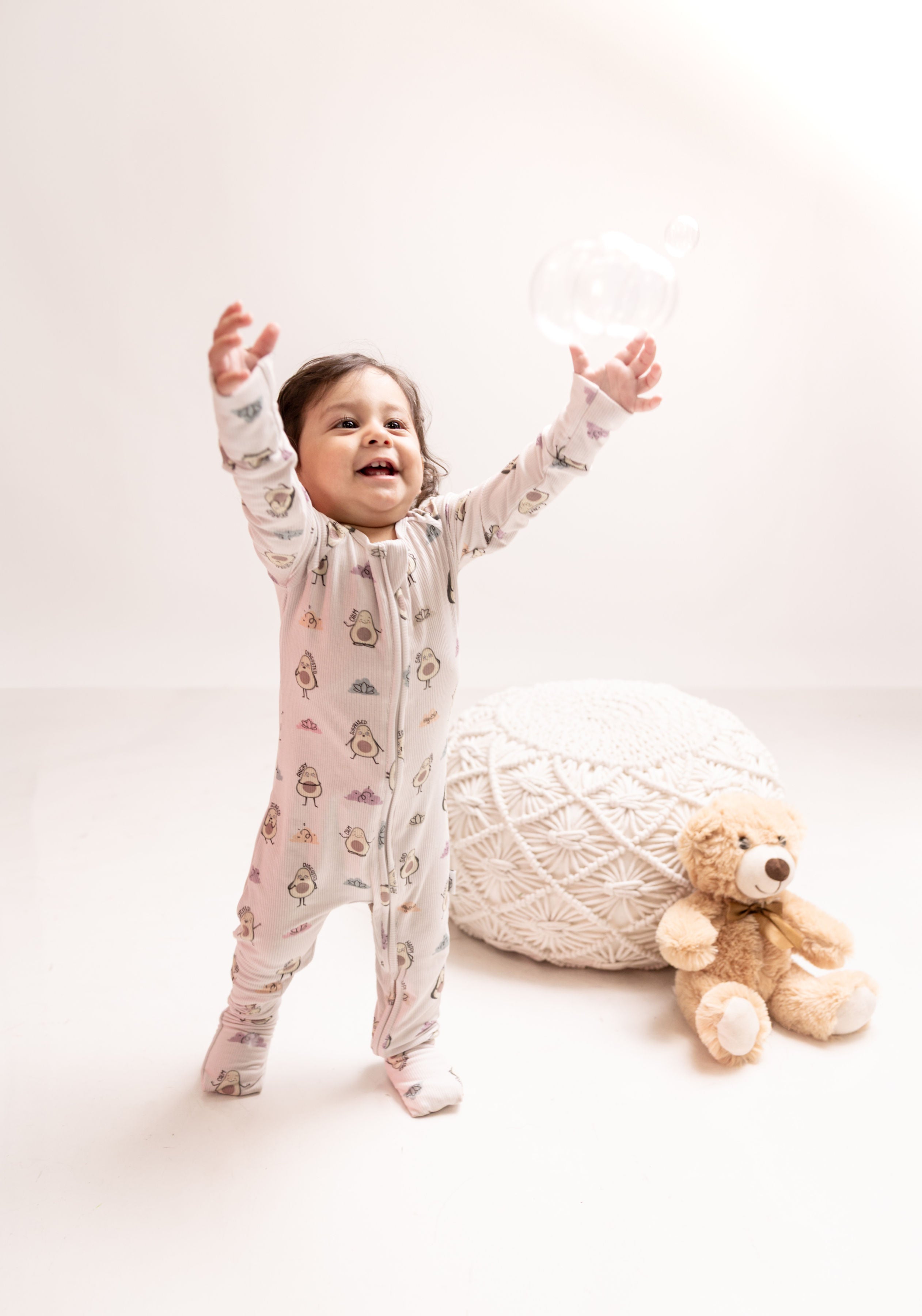 Speechie Bebé™ Bamboo Baby Sleeper – Avocado Feelings Print, Language-